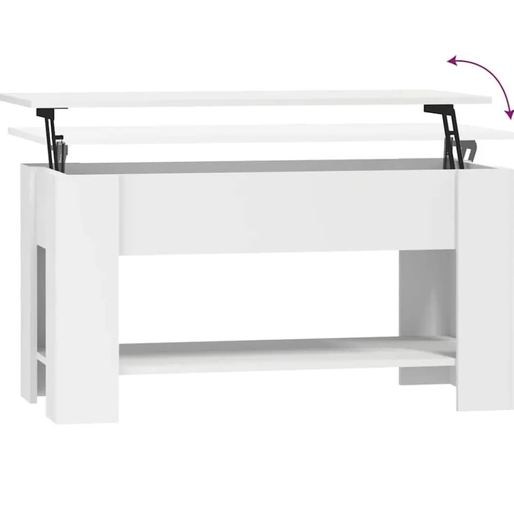 vidaXL Mesa de centro madera de ingeniería 101x49x52 cm Blanco Sale