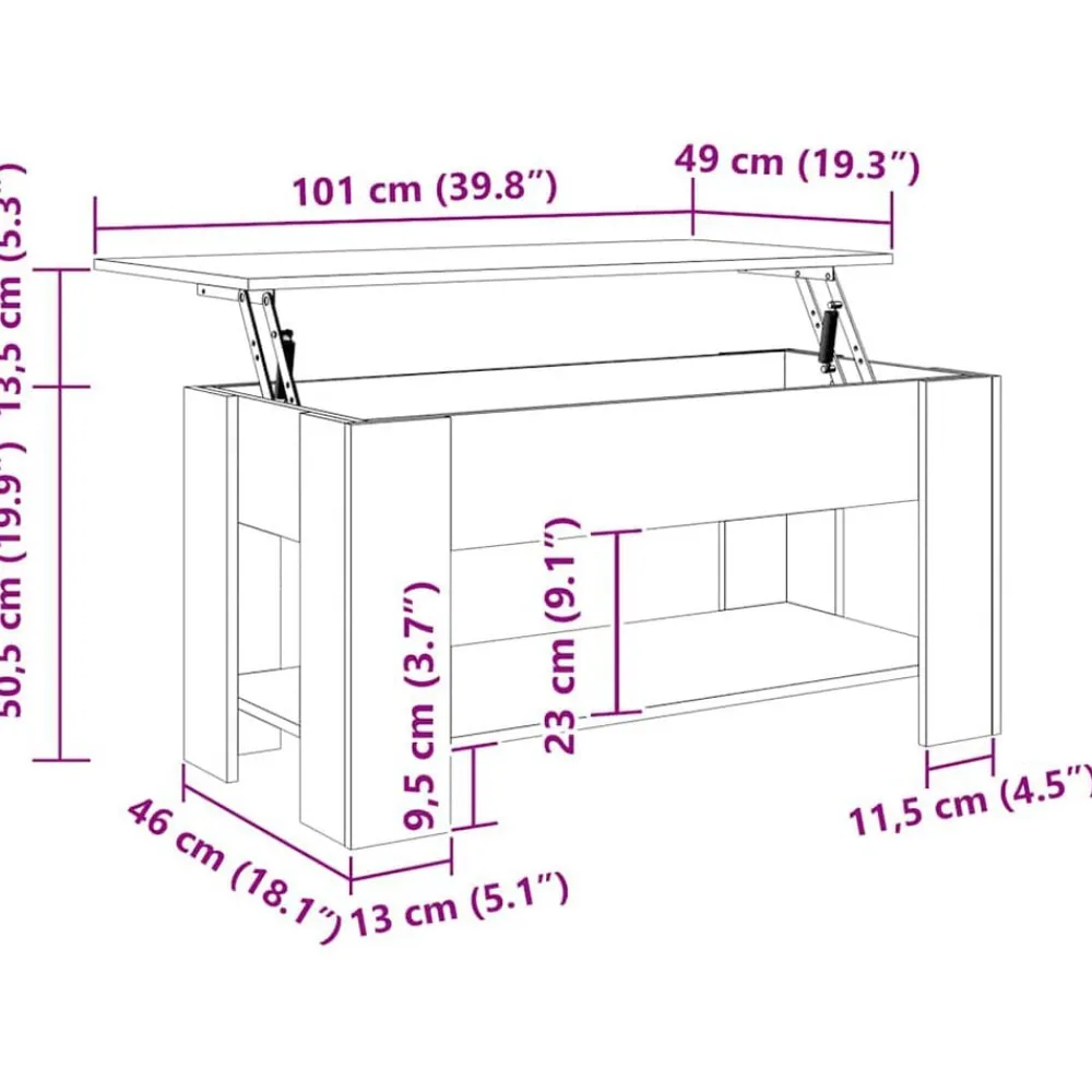vidaXL Mesa de centro madera de ingeniería 101x49x52 cm Blanco Sale