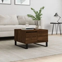 vidaXL Mesa de centro madera contrachapada roble marrón 55x55x36,5 cm Marr&oacute;n roble New