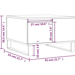 vidaXL Mesa de centro madera contrachapada roble marrón 55x55x36,5 cm Marrón roble New