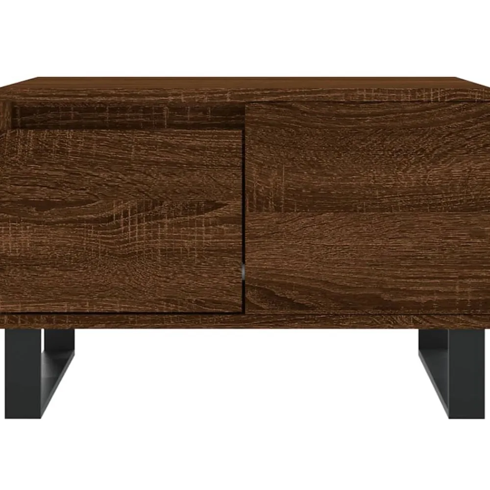 vidaXL Mesa de centro madera contrachapada roble marrón 55x55x36,5 cm Marrón roble New