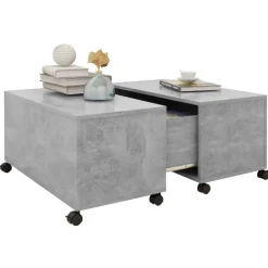 vidaXL Mesa de centro madera contrachapada gris hormigón 75x75x38 cm Gris hormig&oacute;n Clearance