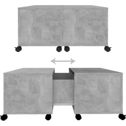 vidaXL Mesa de centro madera contrachapada gris hormigón 75x75x38 cm Gris hormig&oacute;n Clearance