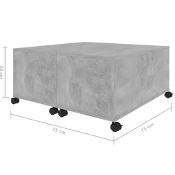 vidaXL Mesa de centro madera contrachapada gris hormigón 75x75x38 cm Gris hormig&oacute;n Clearance