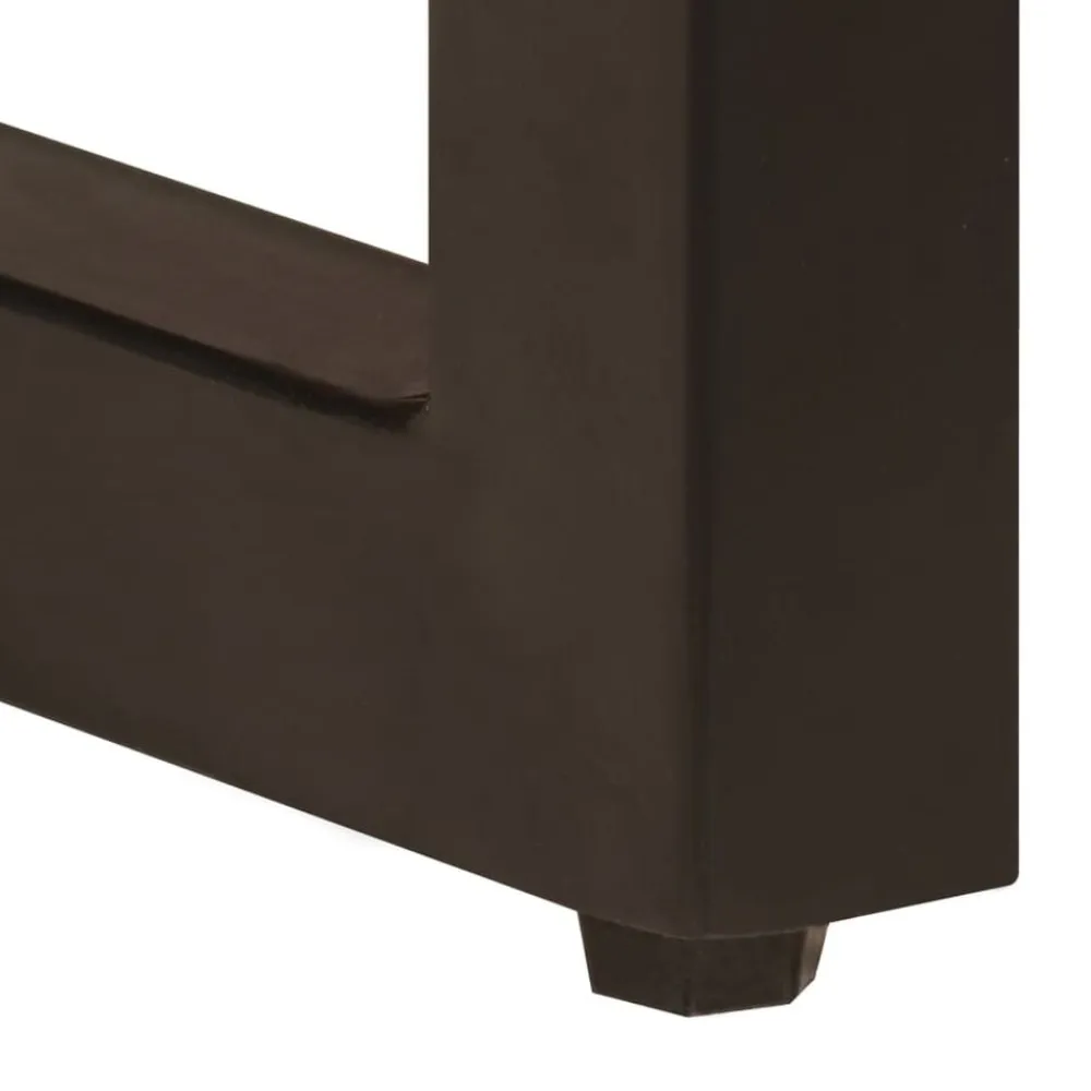 vidaXL Mesas-Mesa de centro madera maciza de mango y acero 100x50x35 cm