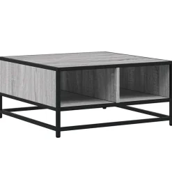 vidaXL Mesas-Mesa de centro madera y metal gris Sonoma 60,5x60,5x30 cm