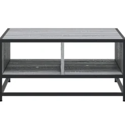 vidaXL Mesas-Mesa de centro madera y metal gris Sonoma 60,5x60,5x30 cm