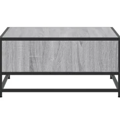 vidaXL Mesas-Mesa de centro madera y metal gris Sonoma 60,5x60,5x30 cm