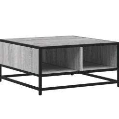 vidaXL Mesas-Mesa de centro madera y metal gris Sonoma 60,5x60,5x30 cm