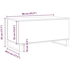 vidaXL Mesas-Mesa de centro madera de ingeniería 90x44,5x45 cm