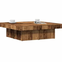 vidaXL Mesas-Mesa de centro madera de ingeniería envejecida 90x90x28 cm
