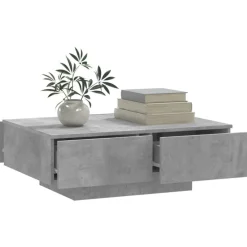 vidaXL Mesas-Mesa de centro madera de ingeniería gris hormigón 90x60x31 cm
