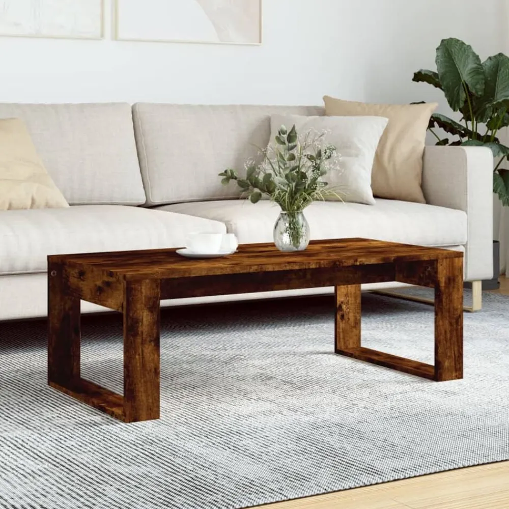 vidaXL Mesa de centro madera de ingeniería 102x50x35 cm Roble ahumado Outlet
