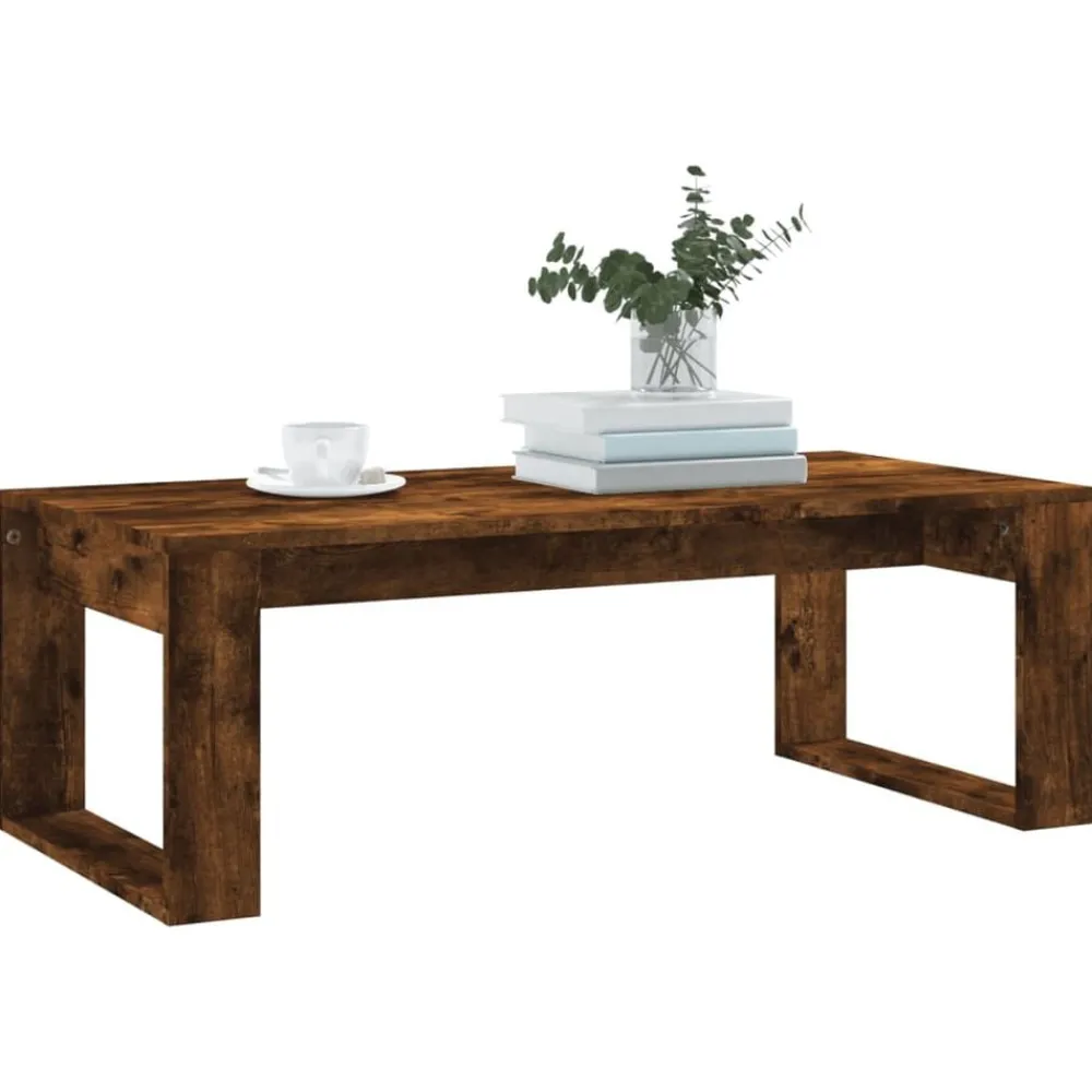 vidaXL Mesa de centro madera de ingeniería 102x50x35 cm Roble ahumado Outlet