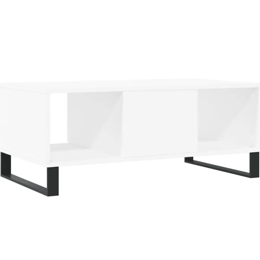 vidaXL Mesa de centro madera contrachapada 90x50x36,5 cm Blanco Hot
