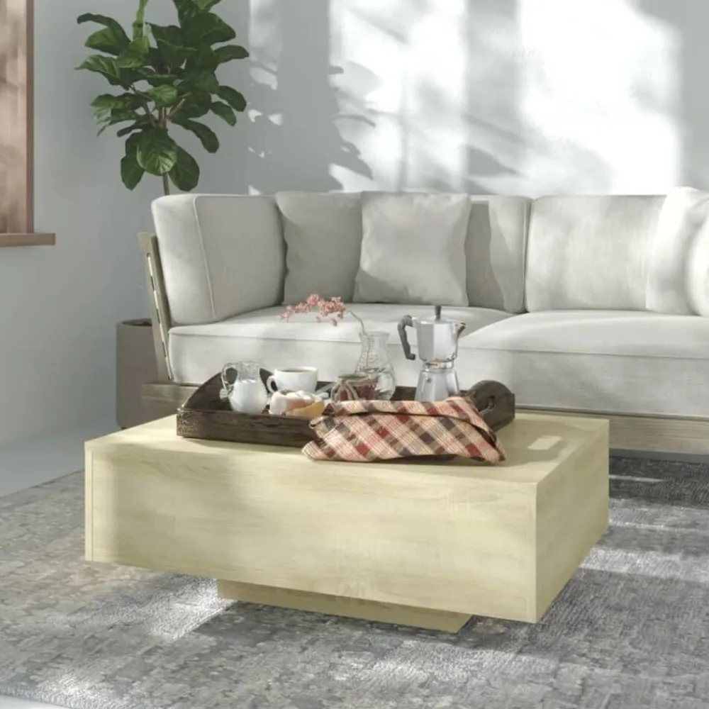 vidaXL Mesa de centro madera contrachapada color roble 85x55x31 cm Roble Sonoma Best