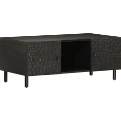 vidaXL Mesas-Mesa de centro madera maciza de mango negra 100x54x40 cm