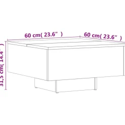 vidaXL Mesas-Mesa de centro madera contrachapada 60x60x31,5 cm