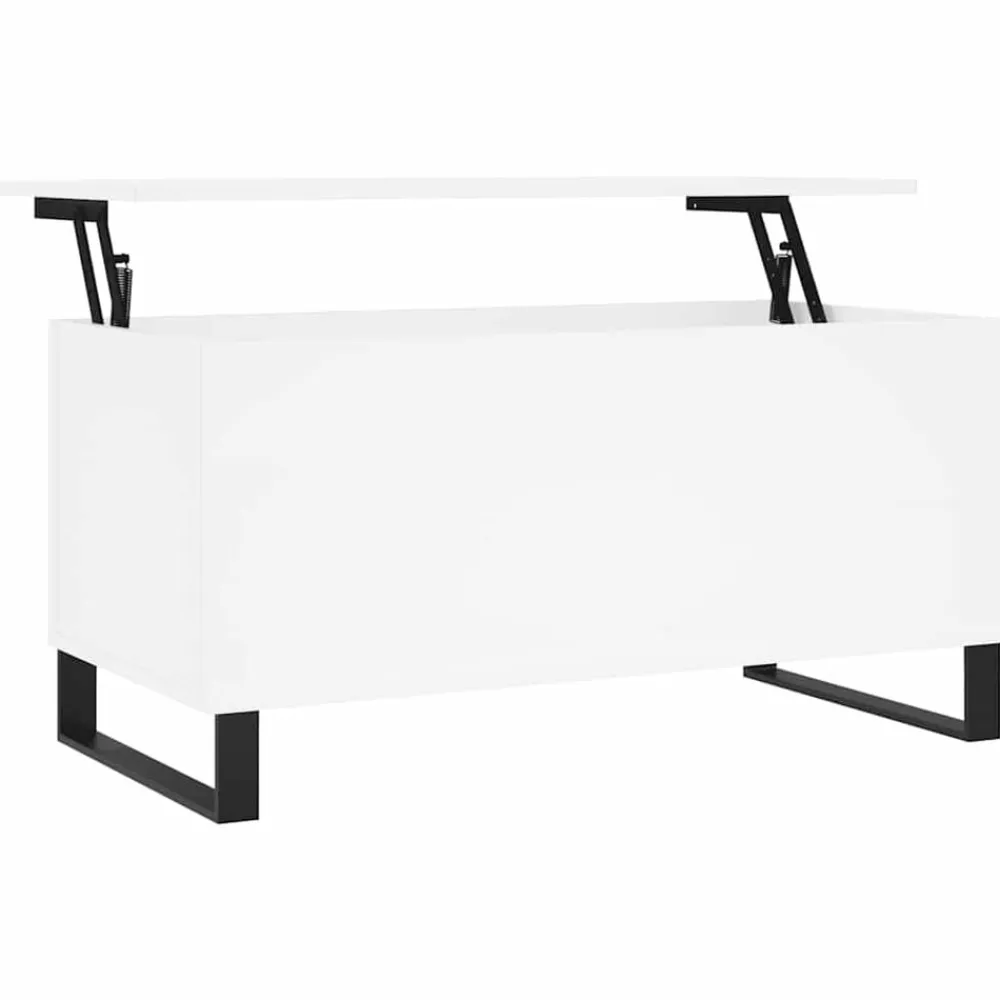 vidaXL Mesa de centro madera contrachapada 90x44,5x45 cm Blanco New