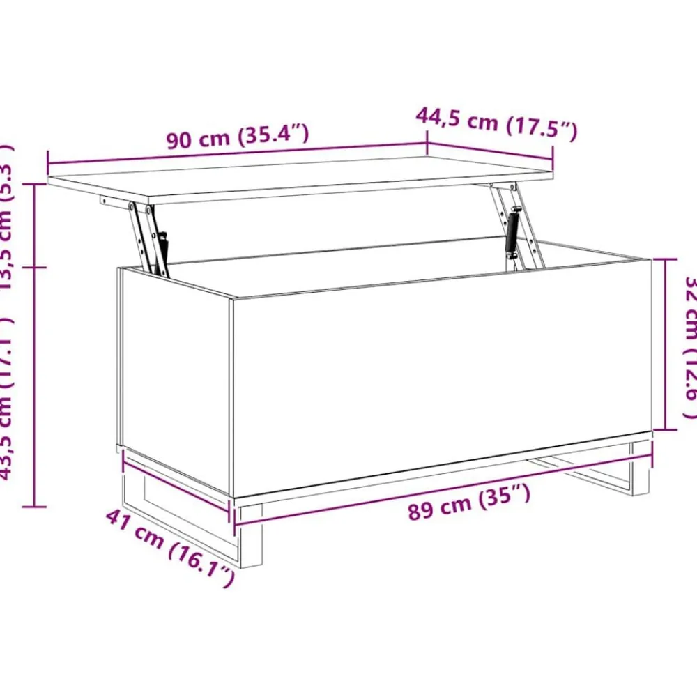 vidaXL Mesa de centro madera contrachapada 90x44,5x45 cm Blanco New