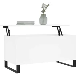 vidaXL Mesa de centro madera contrachapada 90x44,5x45 cm Blanco New