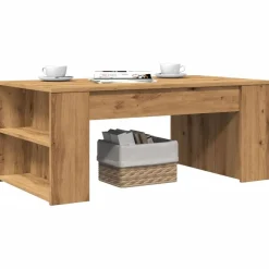 vidaXL Mesa de centro madera ingeniería roble artesanal 102x55x42cm Roble artisan Outlet