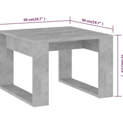 vidaXL Mesas-Mesa de centro madera de ingeniería gris hormigón 50x50x35 cm