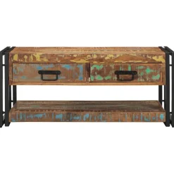 vidaXL Mesas-Mesa de centro multicolor 90x50x38 cm madera maciza reciclada