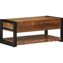 vidaXL Mesas-Mesa de centro multicolor 90x50x38 cm madera maciza reciclada