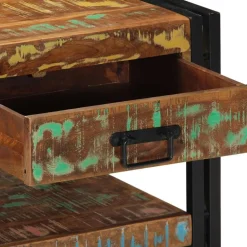 vidaXL Mesas-Mesa de centro multicolor 90x50x38 cm madera maciza reciclada