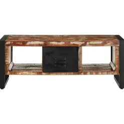 vidaXL Mesas-Mesa de centro multicolor 90x50x36 cm madera maciza reciclada