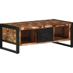 vidaXL Mesas-Mesa de centro multicolor 90x50x36 cm madera maciza reciclada