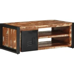 vidaXL Mesas-Mesa de centro multicolor 90x50x36 cm madera maciza reciclada