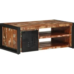 vidaXL Mesas-Mesa de centro multicolor 90x50x36 cm madera maciza reciclada