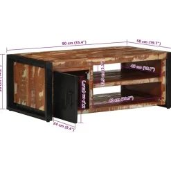 vidaXL Mesas-Mesa de centro multicolor 90x50x36 cm madera maciza reciclada