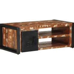 vidaXL Mesas-Mesa de centro multicolor 90x50x36 cm madera maciza reciclada