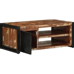 vidaXL Mesas-Mesa de centro multicolor 90x50x36 cm madera maciza reciclada
