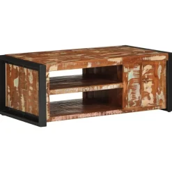 vidaXL Mesas-Mesa de centro multicolor 90x50x36 cm madera maciza reciclada
