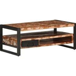 vidaXL Mesas-Mesa de centro multicolor 90x50x36 cm madera maciza reciclada