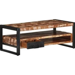 vidaXL Mesas-Mesa de centro multicolor 90x50x36 cm madera maciza reciclada