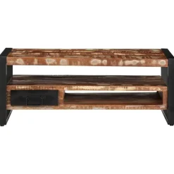 vidaXL Mesas-Mesa de centro multicolor 90x50x36 cm madera maciza reciclada