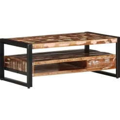 vidaXL Mesas-Mesa de centro multicolor 90x50x36 cm madera maciza reciclada