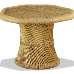 vidaXL Mesa de centro octogonal de bambú 60x60x45 cm Marr&oacute;n Outlet