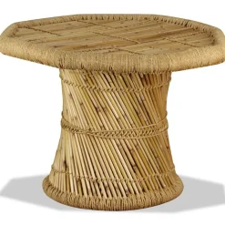 vidaXL Mesa de centro octogonal de bambú 60x60x45 cm Marr&oacute;n Outlet