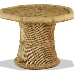 vidaXL Mesa de centro octogonal de bambú 60x60x45 cm Marr&oacute;n Outlet