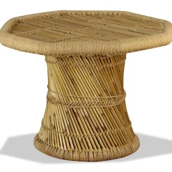 vidaXL Mesa de centro octogonal de bambú 60x60x45 cm Marr&oacute;n Outlet