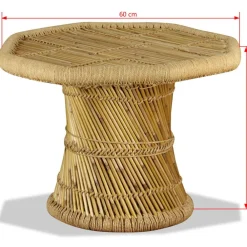 vidaXL Mesa de centro octogonal de bambú 60x60x45 cm Marr&oacute;n Outlet