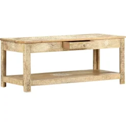 vidaXL Mesas-Mesa de centro pintada a mano madera maciza mango 110x50x45 cm