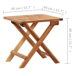 vidaXL Muebles De Jardín-Mesa de centro plegable de jardín madera de acacia 40x40x40 cm