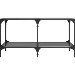 vidaXL Mesas-Mesa de centro superficie de vidrio acero negra 78,5x40x40 cm